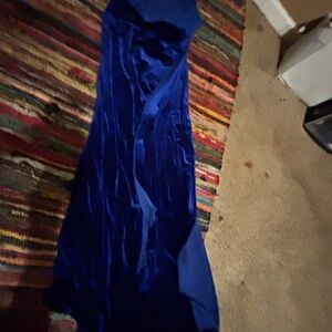 Elegant Blue Velvet Gown